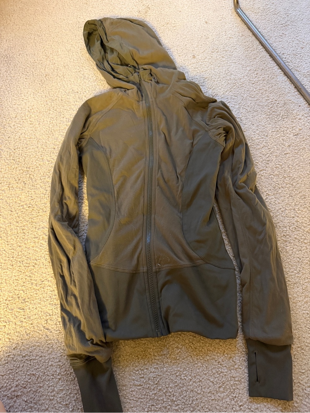 lululemon reversible athletica Olive Green Lightweight Hooded Zip-Up